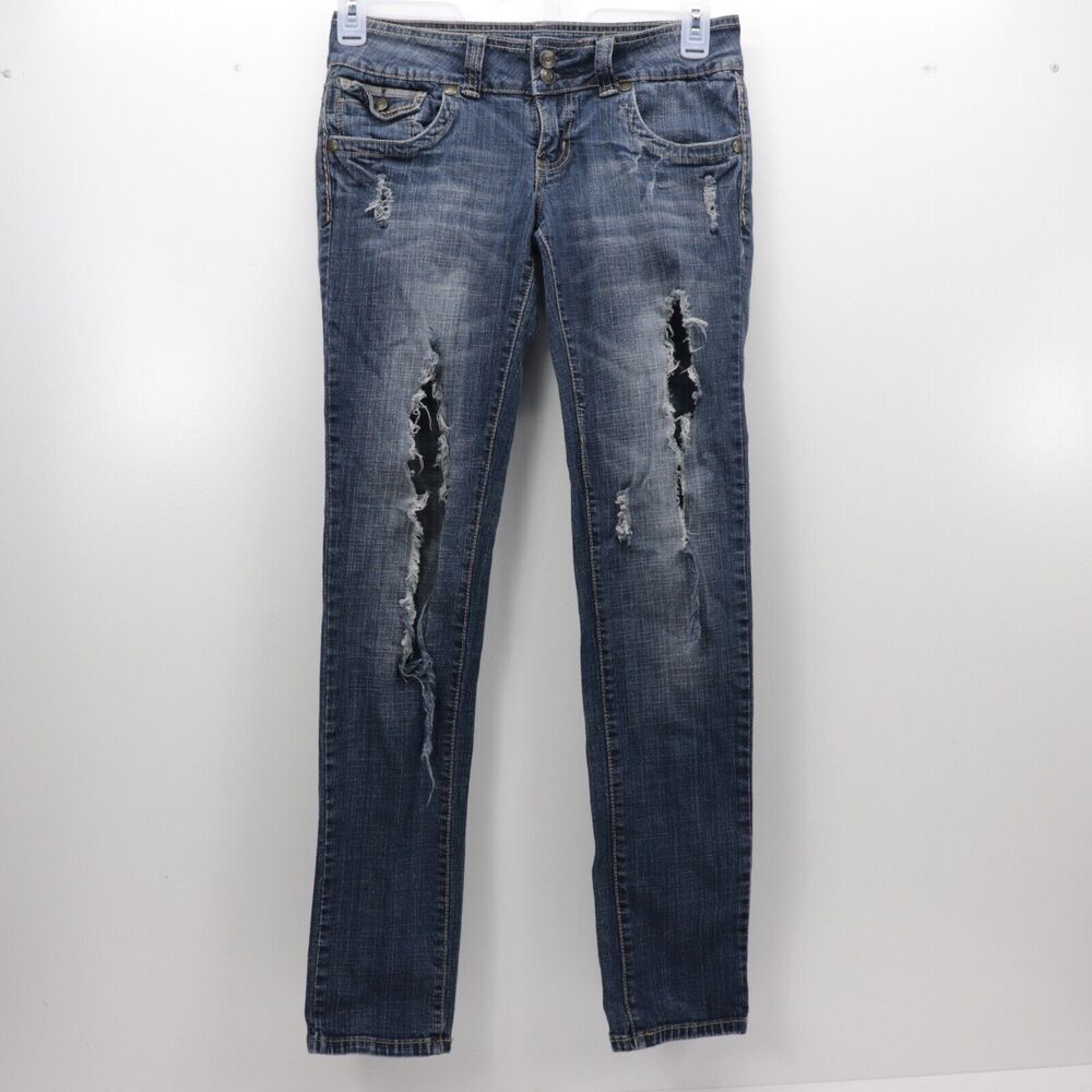 Hydraulic Extreme Slim Jeans Womens Size 7 / 8 Distressed Low Rise 30 X 31